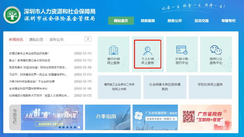 深圳市社保个人网上服务系统官网入口